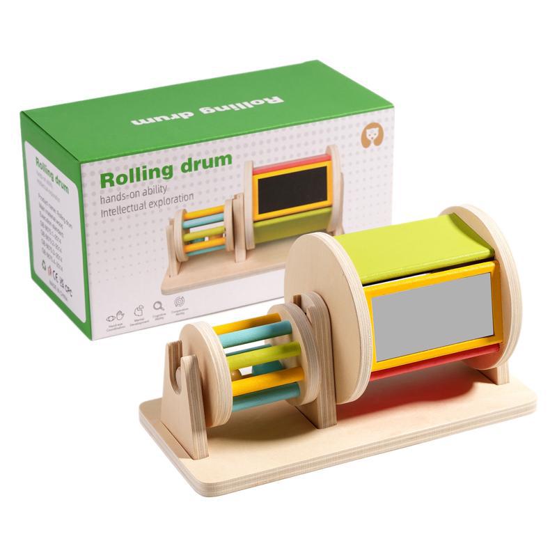Tech Accessories Gifts - Ahşap Montessori Renkli Haddeleme Davul Oyuncak