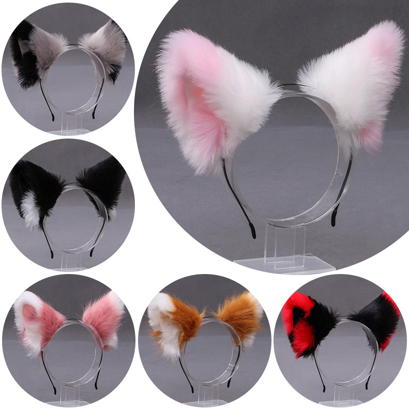 Tech Hair Accessories - Kabarık Tilki Kedi Kulak Peluş Kafa