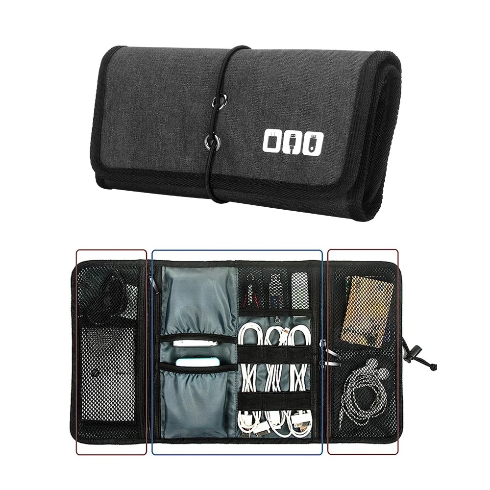 Tech Accessories Organizer Pouch - Elektronik Düzenleyici Kablo Kılıfı, Seyahat Kablosu